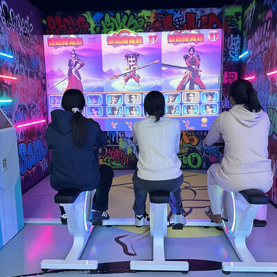 Ποιότητα Εμπορικής ποιότητας εσωτερική διαδραστική προβολή ποδήλατο με αλουμινένιο πλαίσιο και Immersive Racing Game System για γυμναστήρια εργοστάσιο