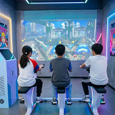 Καλή τιμή Παιχνίδι ποδηλάτου έξυπνης προβολής με φωτεινότητα 5200lumen 20000 ώρες φωτεινή πηγή ζωής και 6 σενάρια παιχνιδιού για γυμναστήρια σε απευθείας σύνδεση