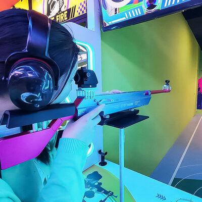 Ποιότητα Παιχνίδι σκοποβολής με όπλο εσωτερικού χώρου, παιχνίδι arcade με κερματοδέκτη, μηχανή παιχνιδιού σκοποβολής προσομοιωτή όπλου εργοστάσιο
