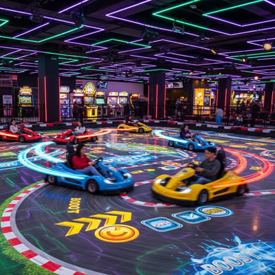 Καλή τιμή Immersive Interactive Projection Go-Kart Racing Game Indoor Electric Battle Kart for Amusement Park σε απευθείας σύνδεση
